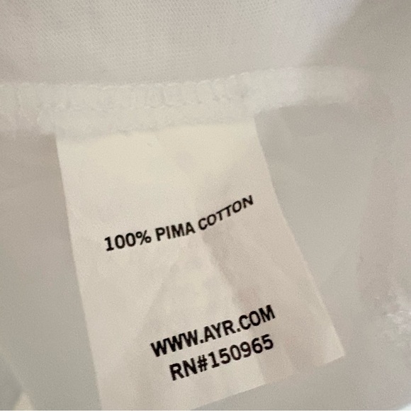 AYR The Vito Set of 2 V-Neck Short Sleeve T-Shirts 100% PIMA Cotton Black White - Picture 10 of 14